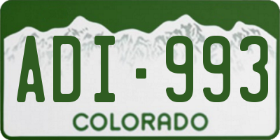 CO license plate ADI993