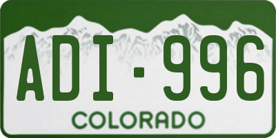 CO license plate ADI996