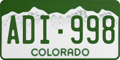 CO license plate ADI998