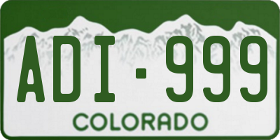 CO license plate ADI999