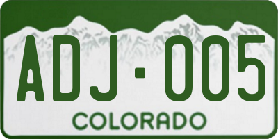 CO license plate ADJ005