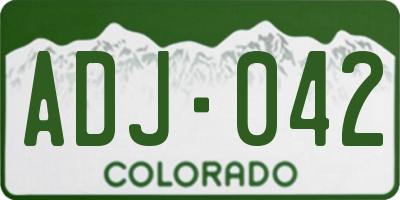CO license plate ADJ042