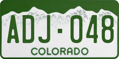 CO license plate ADJ048