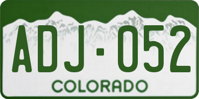 CO license plate ADJ052