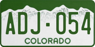 CO license plate ADJ054