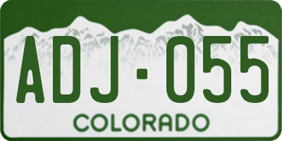 CO license plate ADJ055