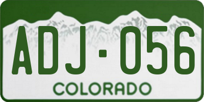 CO license plate ADJ056