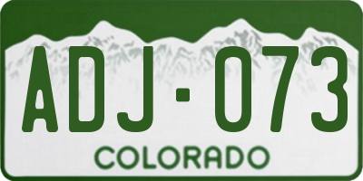 CO license plate ADJ073