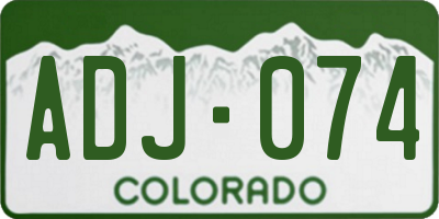 CO license plate ADJ074