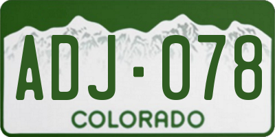 CO license plate ADJ078