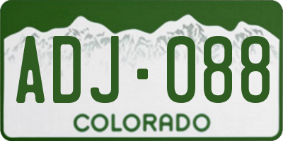 CO license plate ADJ088
