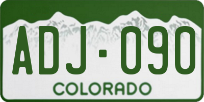 CO license plate ADJ090