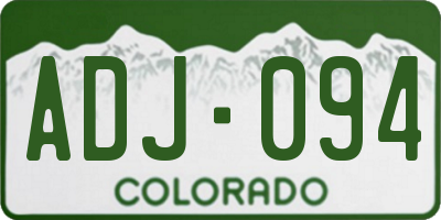 CO license plate ADJ094