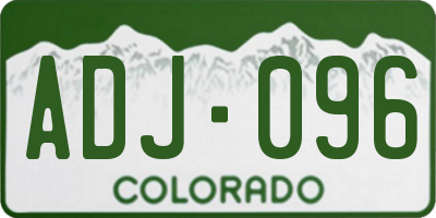 CO license plate ADJ096