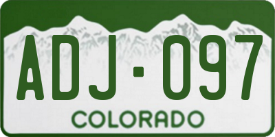 CO license plate ADJ097