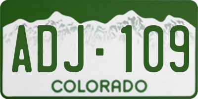 CO license plate ADJ109