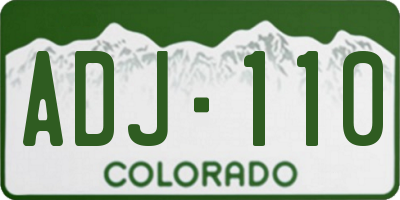 CO license plate ADJ110