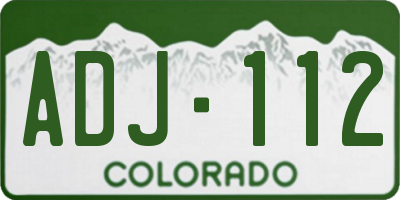CO license plate ADJ112