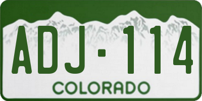 CO license plate ADJ114