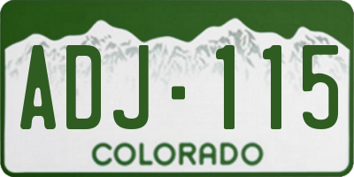 CO license plate ADJ115