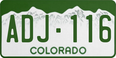CO license plate ADJ116