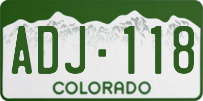 CO license plate ADJ118