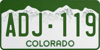 CO license plate ADJ119