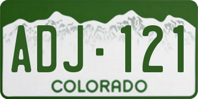 CO license plate ADJ121