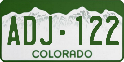 CO license plate ADJ122