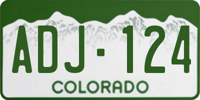CO license plate ADJ124