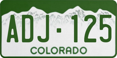CO license plate ADJ125