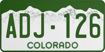 CO license plate ADJ126