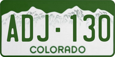 CO license plate ADJ130