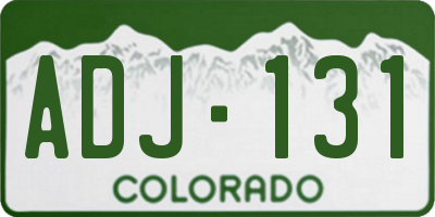 CO license plate ADJ131