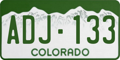 CO license plate ADJ133
