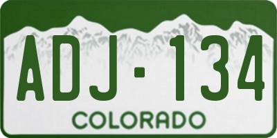 CO license plate ADJ134
