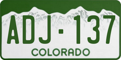 CO license plate ADJ137