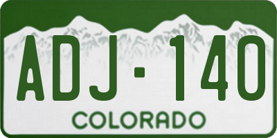 CO license plate ADJ140