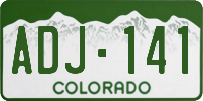 CO license plate ADJ141