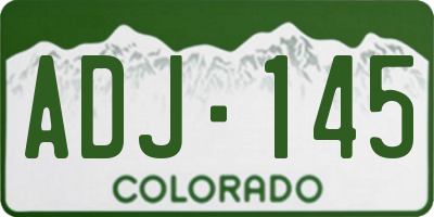 CO license plate ADJ145