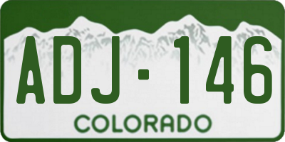 CO license plate ADJ146