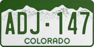 CO license plate ADJ147