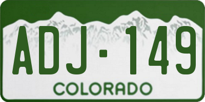 CO license plate ADJ149