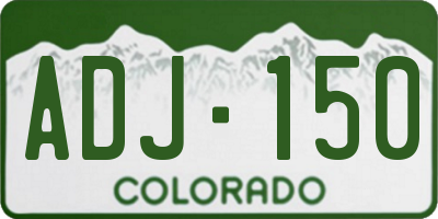 CO license plate ADJ150