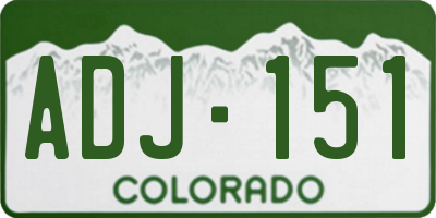 CO license plate ADJ151