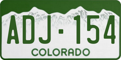 CO license plate ADJ154