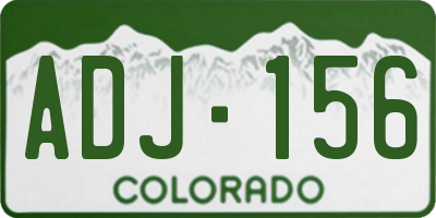 CO license plate ADJ156