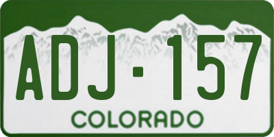 CO license plate ADJ157