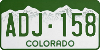 CO license plate ADJ158