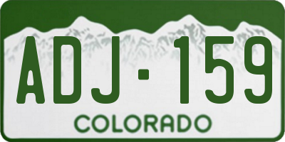 CO license plate ADJ159